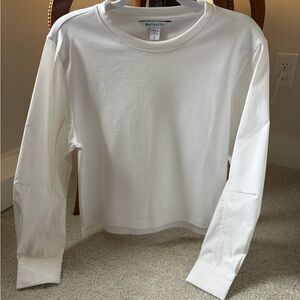 Athleta Hybrid Long Sleeve Top in White